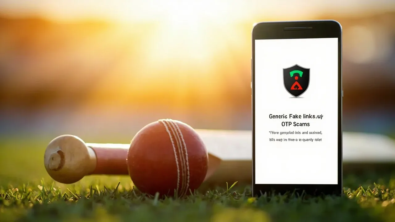 Mobile security warning against fake fantasy bonus links, OTP requests, and unofficial apps