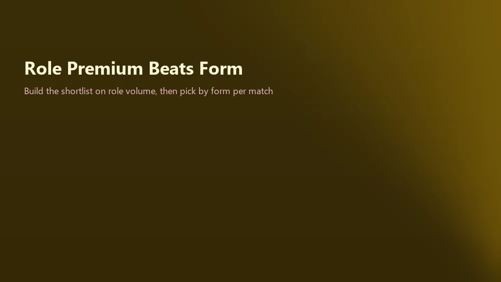 Role versus form tradeoff for fantasy captain selection